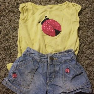Gymboree ladybug shorts set